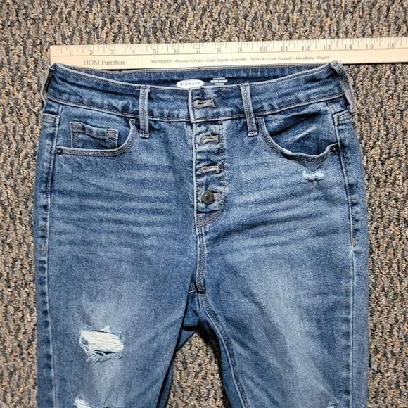 Old Navy Rockstar Super Skinny High Rise Distressed Jeans Size 2 EUC - Picture 12 of 15